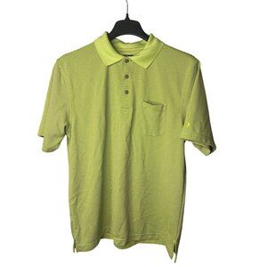 Grand Slam Performance Mens Golf Polo Size L Chartreuse Black Striped